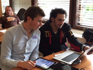 Callum of The Dive Centre and Abdullah of Moon divers working their way around WordPress.