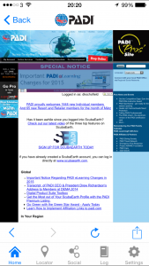 PADI App Feature: PADI Pros' Site - PADI Pros