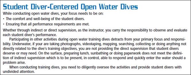 Training Bulletin - Student Diver-Centered Open Water Dives