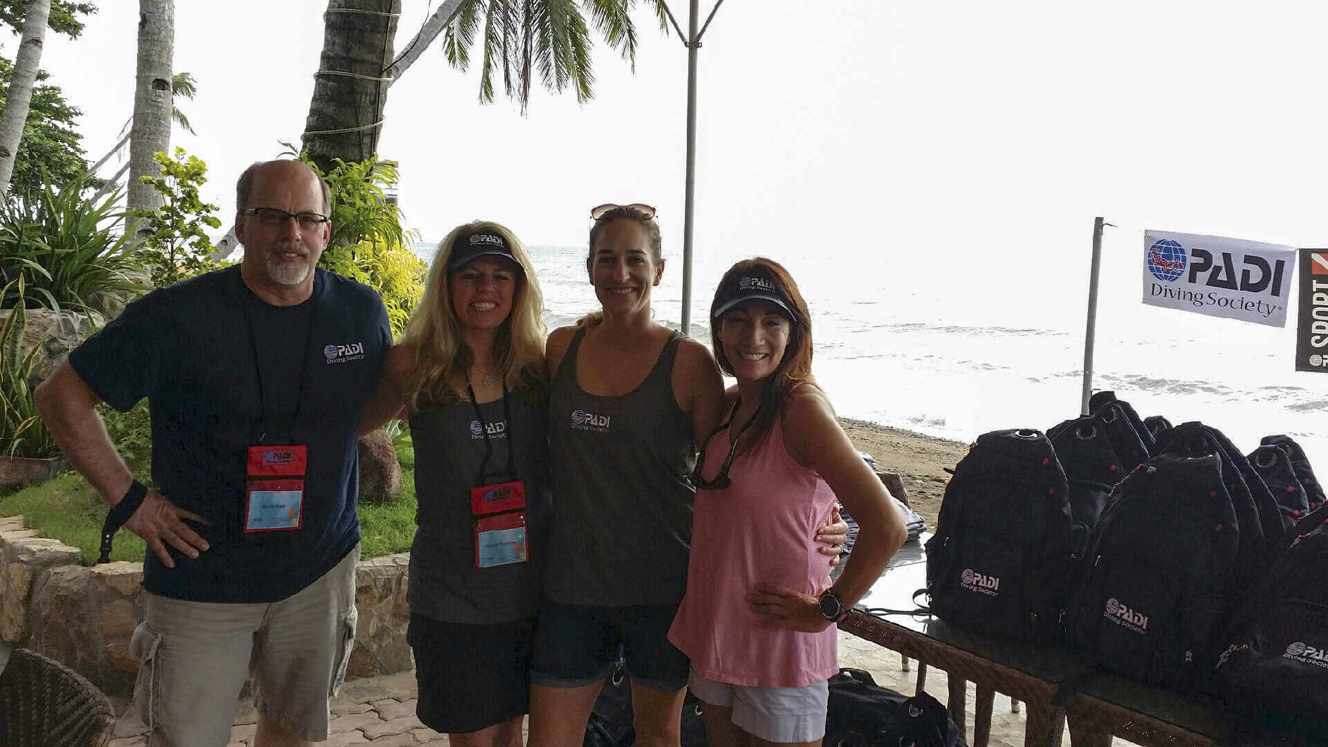 Staff from PADI America's Diving Society From left to right: Budd Riker, Niccole Sherman, Adrianne Miller, Theresa Kaplan.