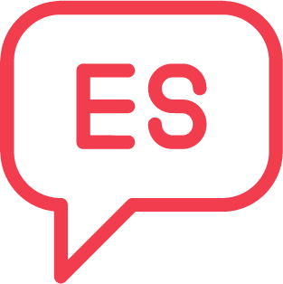 Icon showing ES in a speech bubble for Spanish