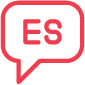 Icon showing ES in a speech bubble for Spanish