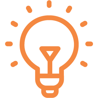 Icon showing a lightbulb
