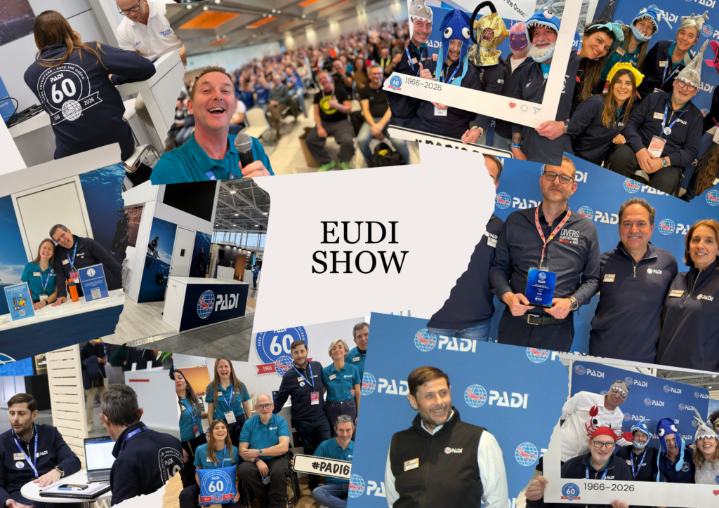 Collage of photos from the EUDI Dive Show