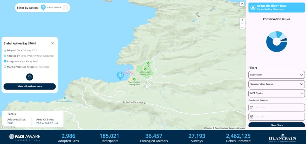 A screenshot of the CAP Action Map - Global Impact zoomed i