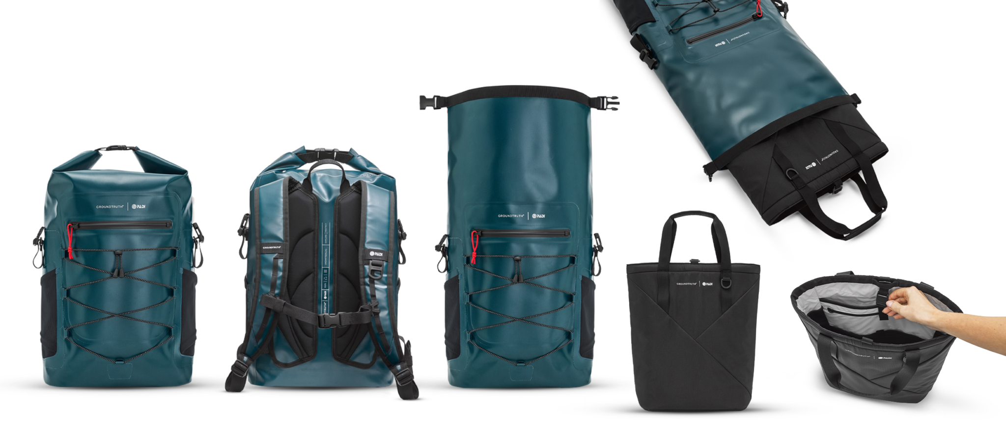 the Groundtruth x PADI 25L bag insert function