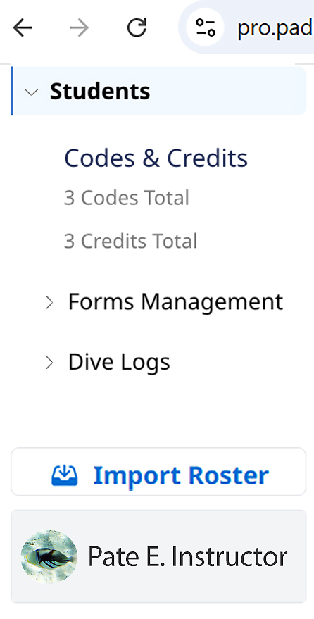 Screenshot of the Student Management Portal Import Roster