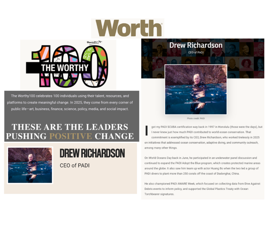 Capture d'écran d'un article de magazine couvrant les membres de PADI.