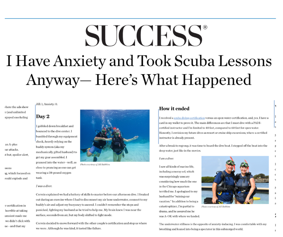 Capture d'écran d'un article du magazine Success portant sur les membres de PADI.