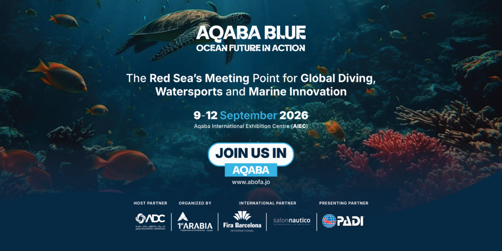 The Aqaba Blue announcement banner