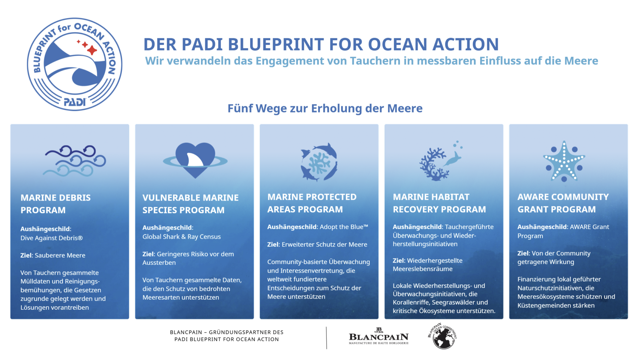 Infografik zum PADI Blueprint for Ocean Action