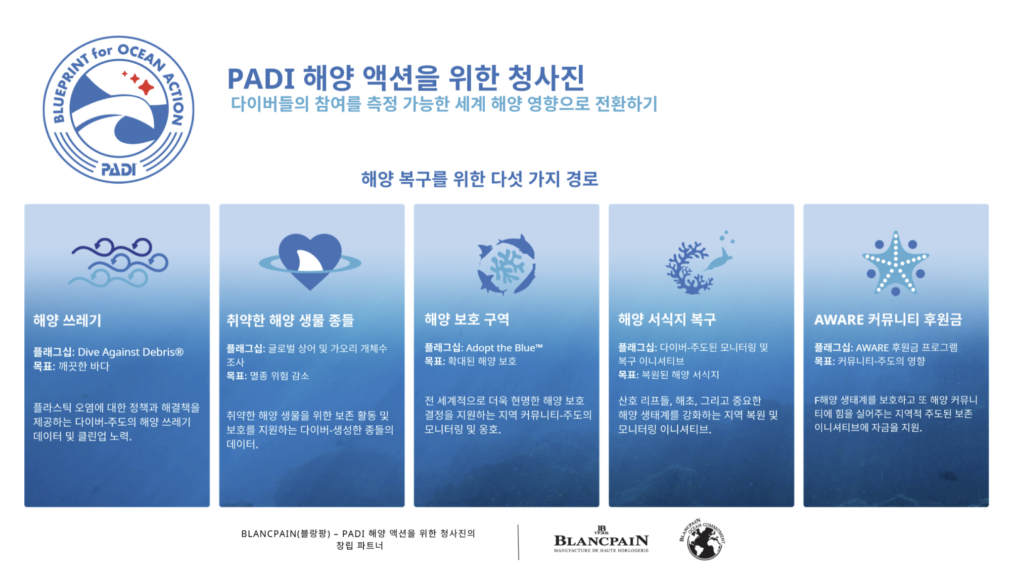 PADI Blueprint for Ocean Action 인포그래픽